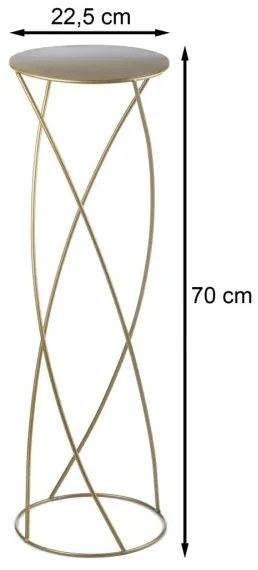 Virágállvány 70x22,5 cm arany színben