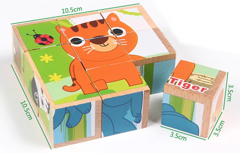 Fakocka puzzle, kirakós fajáték