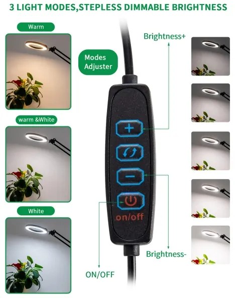 Brilagi - LED Dimmelhető asztali lámpa nagyítóval LED/12W/5V 3000/4200/6000K fekete