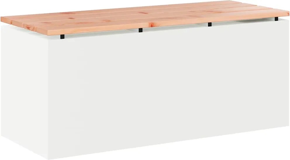 vidaXL Kerti pad Fehér 100 x 40 x 43 cm Acél