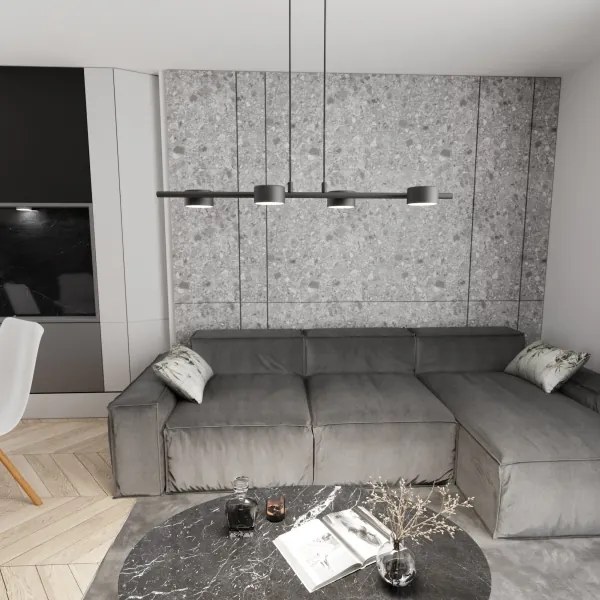 Csillár zsinóron SORA 4xGX53/12W/230V fekete