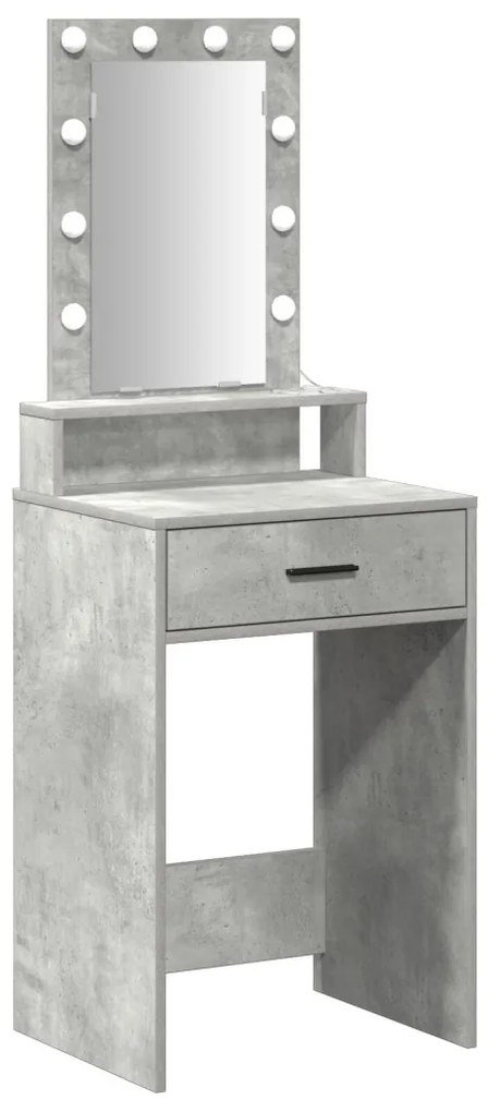 Öltözőasztal LED világítással Betonnedv Hossz 50x41x140 cm