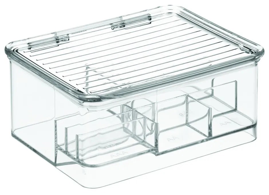 Linus átlátszó rendszerező rekeszekkel és fedéllel, 17 x 14 cm - iDesign
