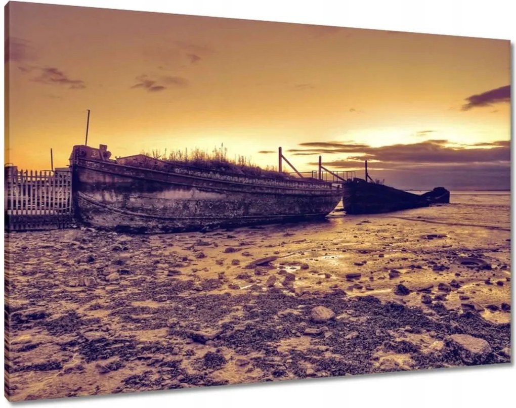 Vászonkép 100x70 Régi halászcsónakok