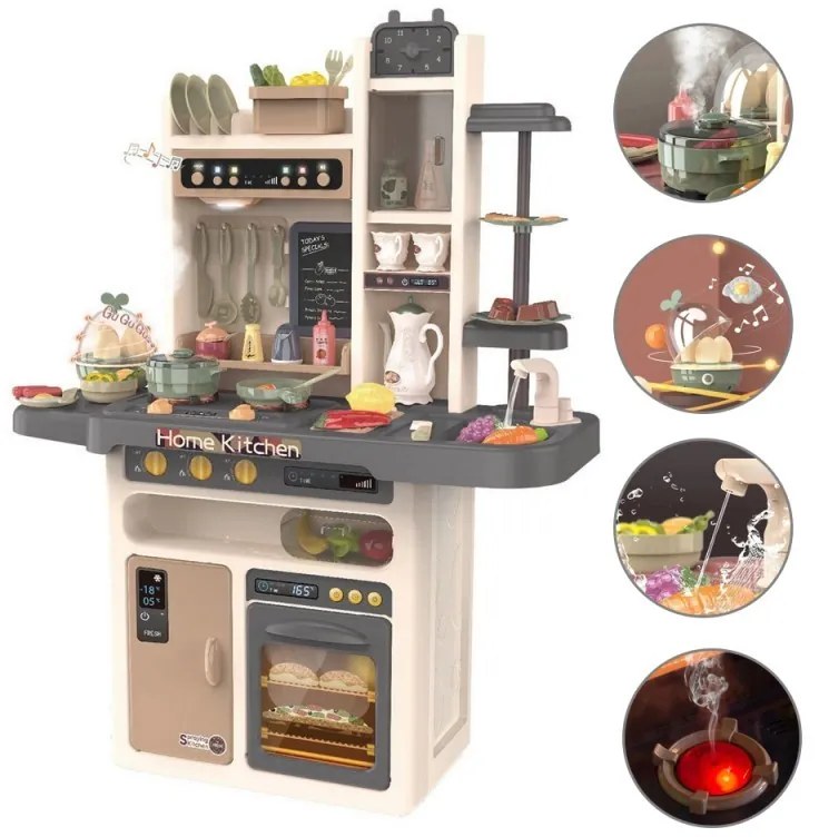 PROCART Gyerekkonyha, 65 db, hideg gőz, fények, hangeffektek, vízkör, zenepanel, 93,5x71x28,5 cm