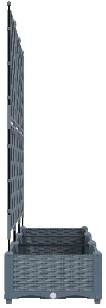 Trellis Cserép 3 db Világosszürke 120x40x125.5 cm