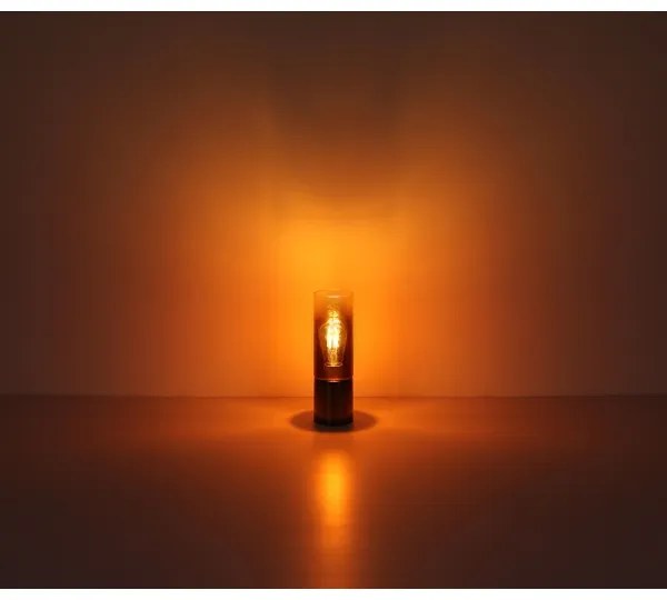 Globo 21000TG - Asztali lámpa ANNIKA 1xE27/25W/230V átm. 9 cm fekete/réz