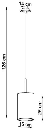 Sollux SL.0742 - Csillár zsinóron OTTO 1xE27/60W/230V á. 15 cm fekete