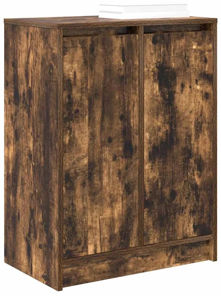 füstös tölgy színű szerelt fa cipőszekrény 57x34x76 cm