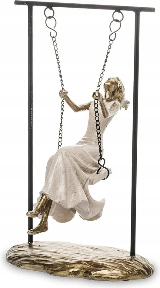 Női Figura Hintában Krém Arany 25cm