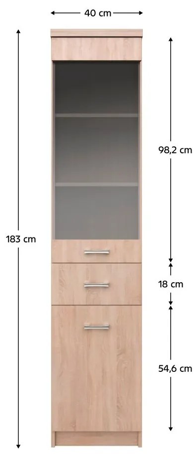 Vitrin Topta Typ 32 1D1W1S (szonoma tölgy). 1075492