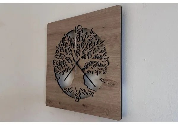 Li-Go 23537/DUB2 - LED Fényerőszabályozható óra LED/10W/5V 20000 mAh 42x42 cm tölgy + távirányító