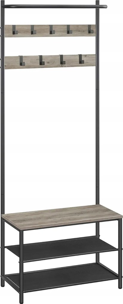 Álló akasztó Songmics kabátokhoz és cipőkhöz fekete szürke modern design