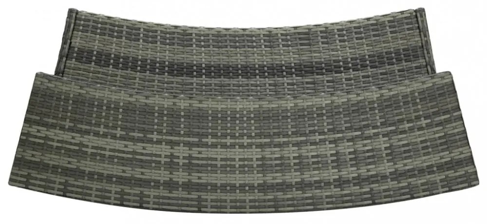 szürke polyrattan kerti bárasztal 120 x 55 x 110 cm