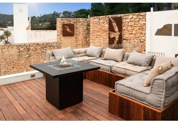 Planika Square Asztal GAS - Kültéri gáz kandalló 79,7x90 cm 10kW