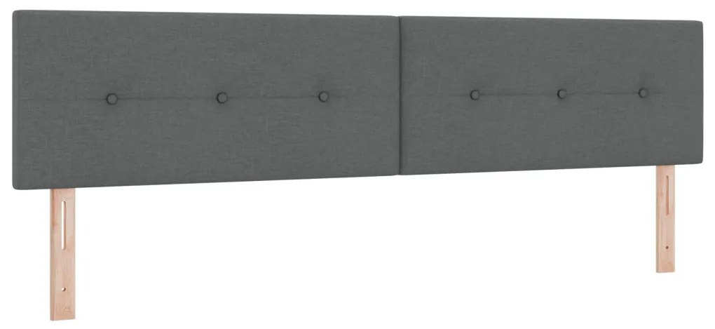 Box Spring Ágy Matraccal Sötétszürke 200x200 cm Szövet