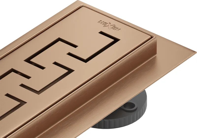 Mexen Flat 360° M15 forgatható vonalmenti lefolyó 100 cm, szálcsiszolt réz - 1C24100-40