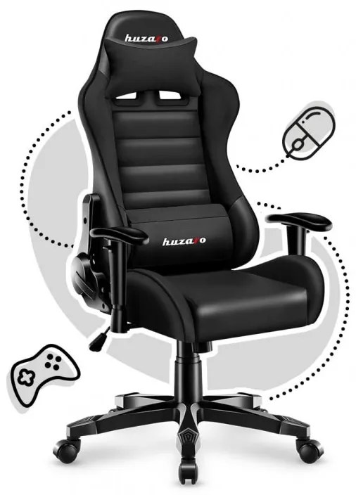 Ergonomikus fekete gamer szék tinédzsereknek