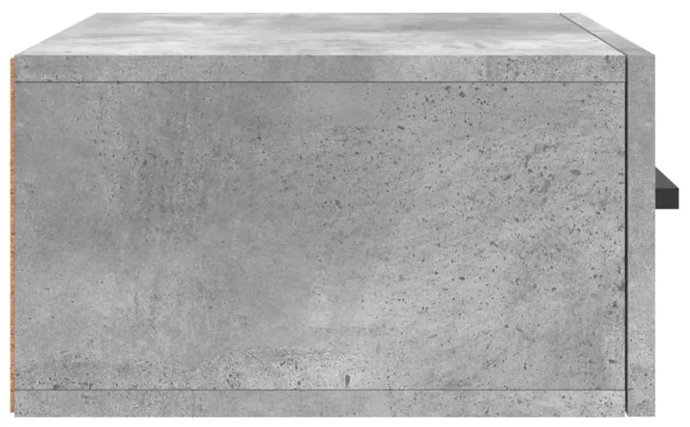2 db betonszürke falra szerelhető éjjeliszekrény 35x35x20 cm