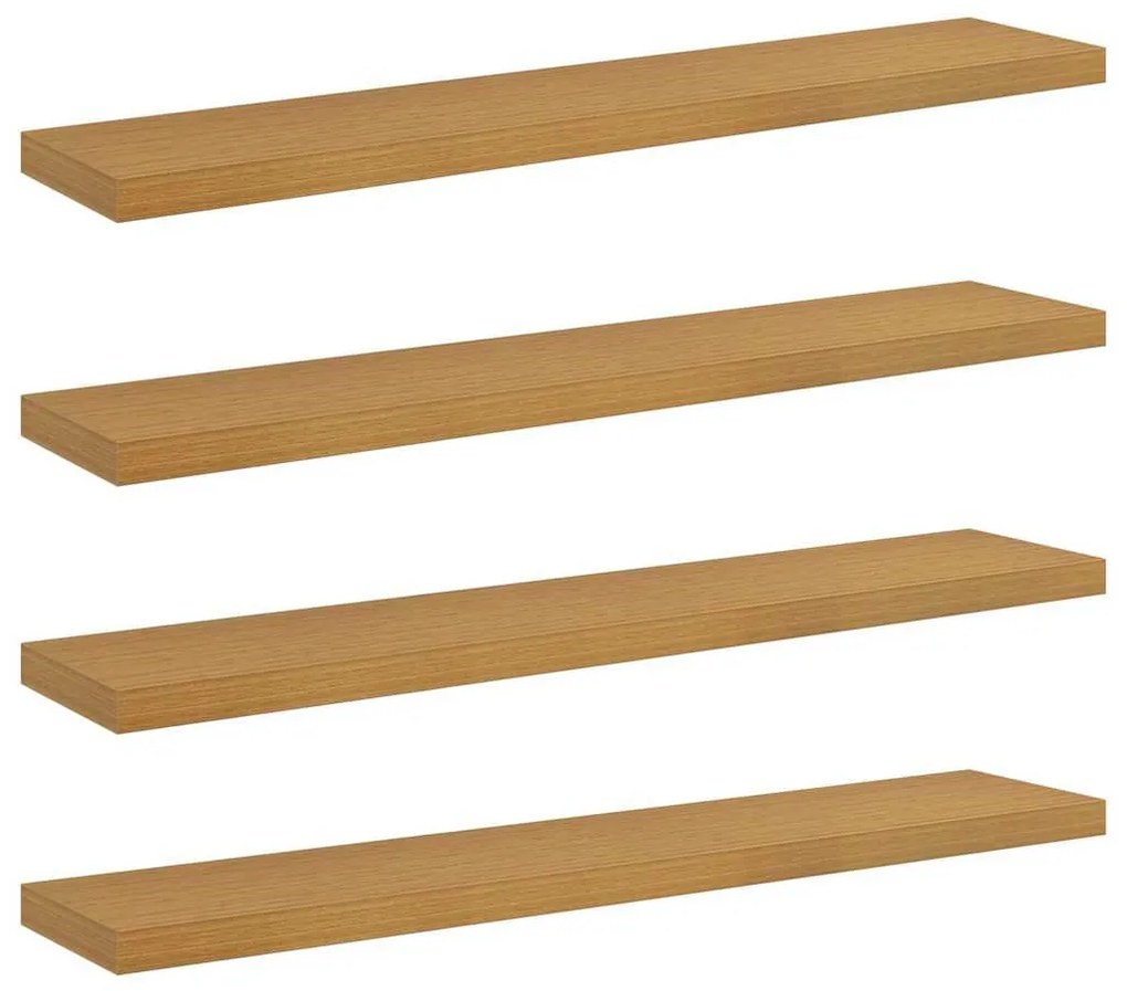 vidaXL Falpolc Falra szerelhető 4 pcs Bézs 120 x 23,5 x 4 cm Faanyag