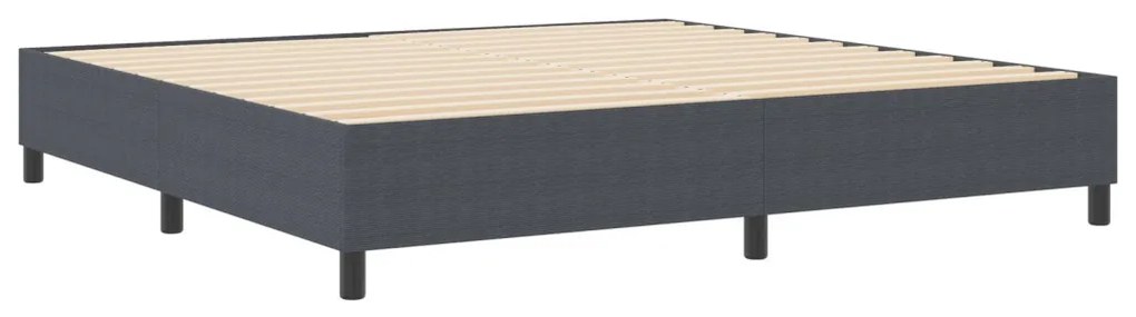 Boxspring Ágy Sötétszürke 200x200 cm Kordbársony