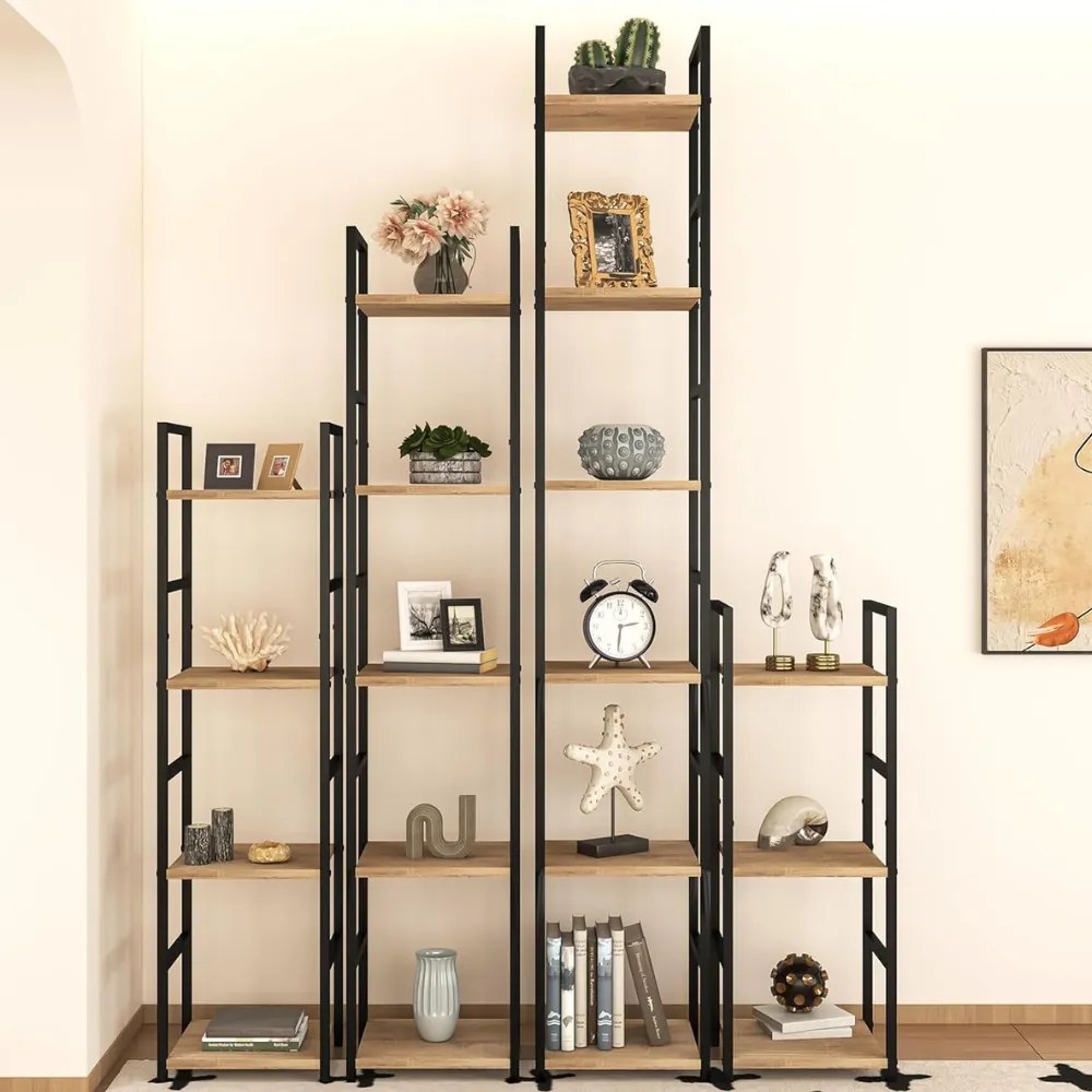 Nyitott könyvespolc 29×112 cm, 4 polcos, aranytölgy – Intenso Home