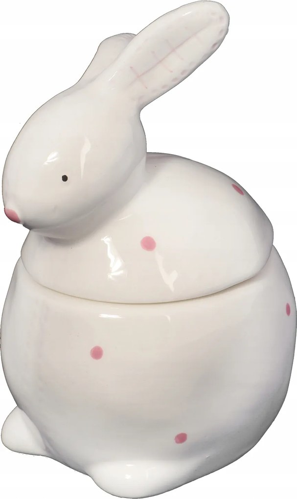 Nyuszi kerámia fehér tároló nyuszi figura