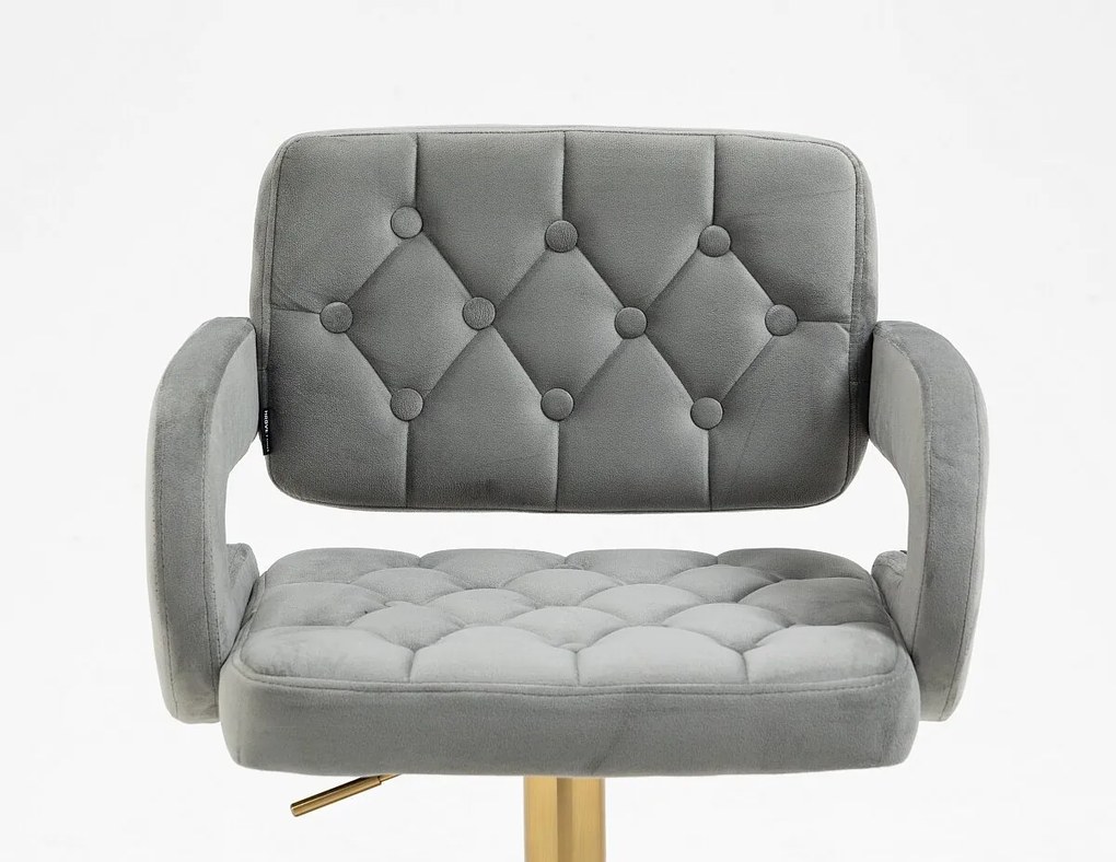 HR8403KW Acél modern velúr szék arany lábbal