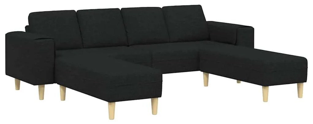 Kanapé Szett 3 pcs Fekete szövet