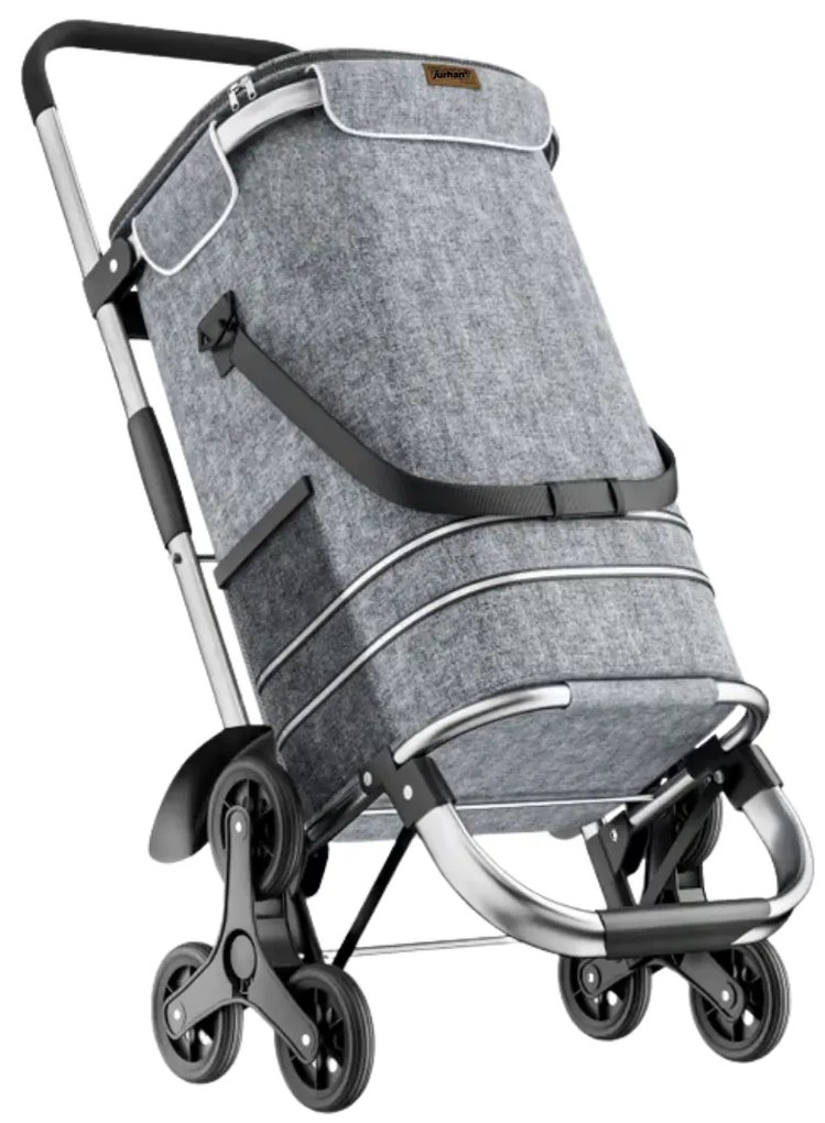 COMFORT bevásárlótáska lépcsőjáró kerekekkel, 50l, szürke Jurhan