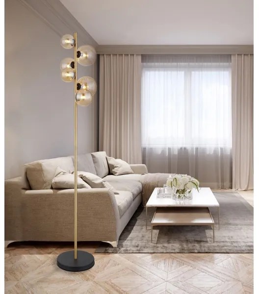 Globo 56135-6S - LED Állólámpa RIHA 6xG9/3W/230V sárgaréz