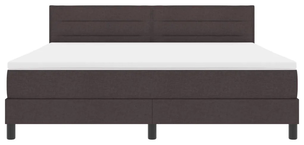 Boxspring Ágy Matrac &amp; LED Sötétbarna 180x200 cm Szövet
