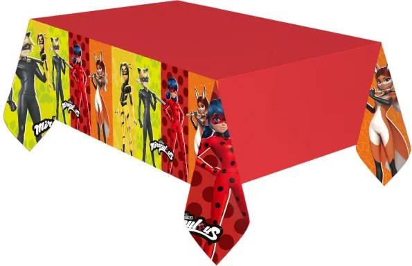 Katicabogár és Fekete macska kalandjai Kwami papír asztalterítő 120x180 cm