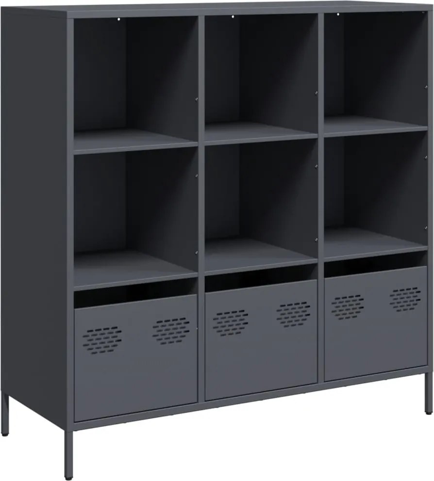 vidaXL antracitszürke acél magasszekrény 101,5 x 39 x 103,5 cm