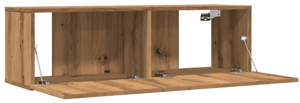 2 db kézműves tölgy falra szerelhető TV-szekrény 100x30x30 cm