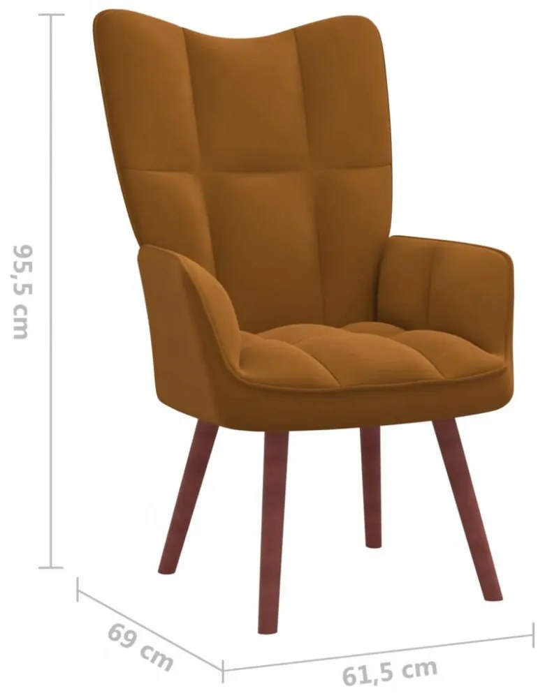 barna bársony pihenőfotel