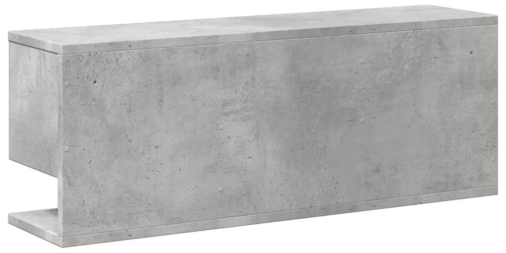 betonszürke szerelt fa faliszekrény 80 x 20 x 30 cm
