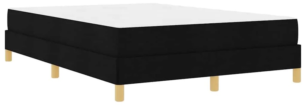 Boxrugós ágy Fekete és Barna 140 x 190 cm Textil és mérnöki fa