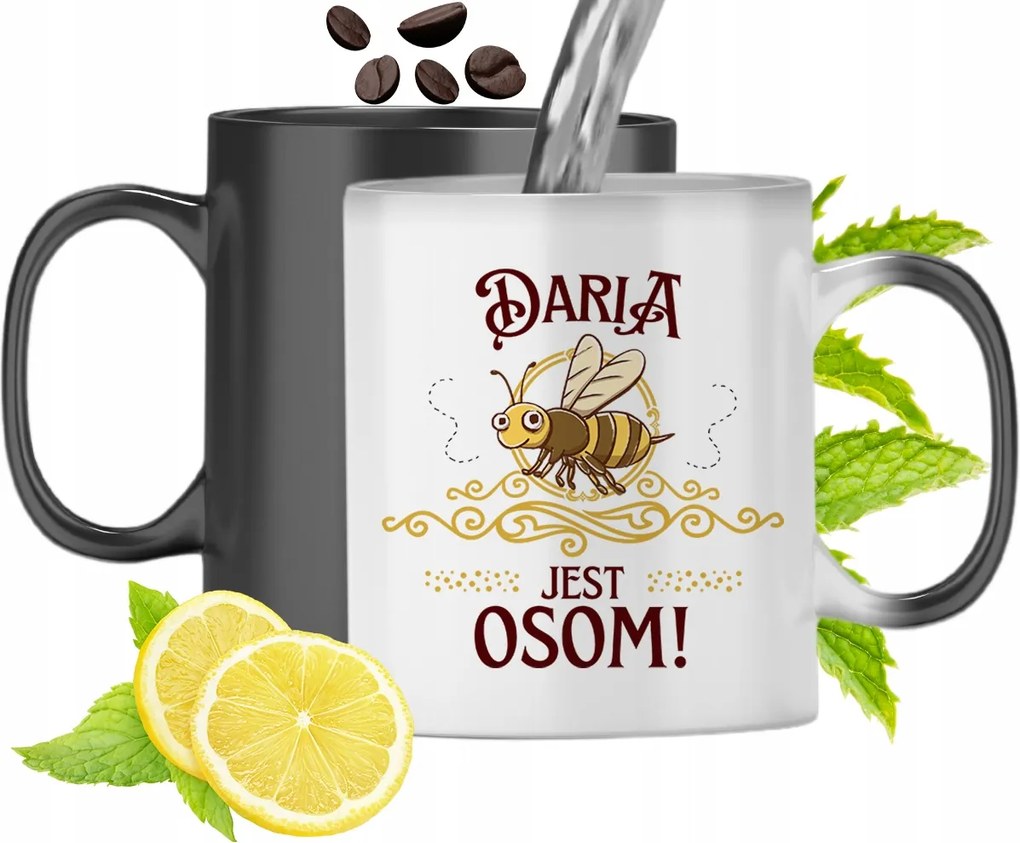 Mágikus Bögre Daria Fekete Színváltós, fényképes nyomattal