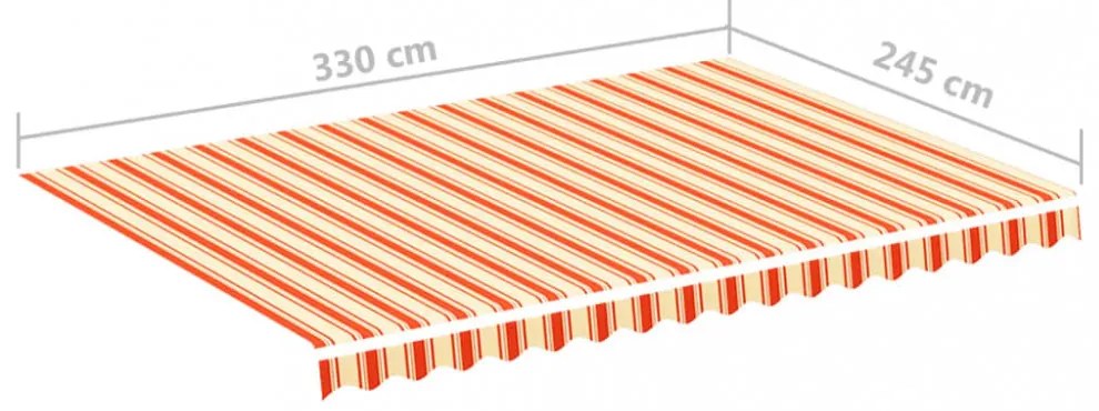 sárga és narancssárga csere napellenző ponyva 3,5 x 2,5 m