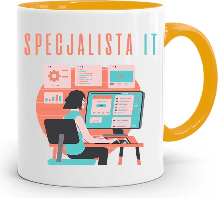 Sárga Bögre Informatika Programozó Informatikai Szakember fényképes nyomtatással