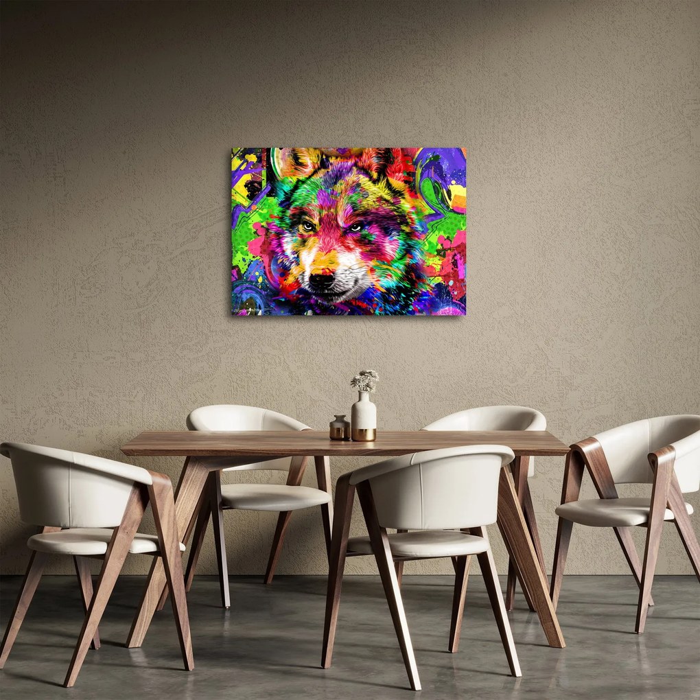 Kép - Farkas graffitivel (70x50 cm)