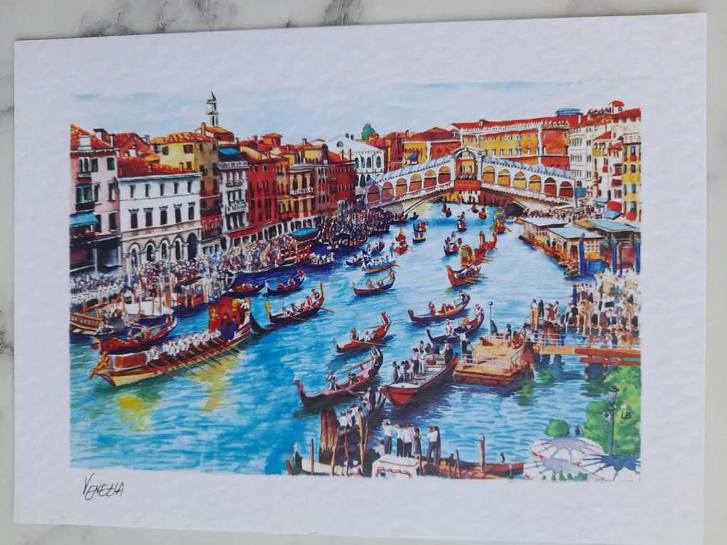 Grafika Keret Olaszország Italia Velence Canale Grande