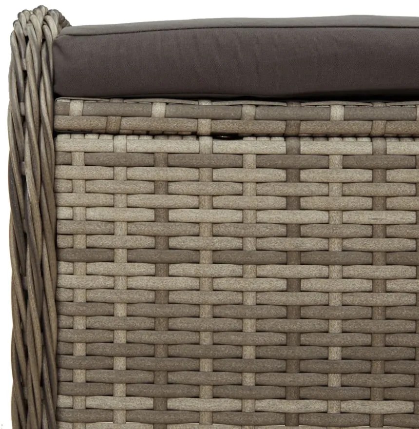 szürke polyrattan kerti szék párnával 58 x 46 x 46 cm