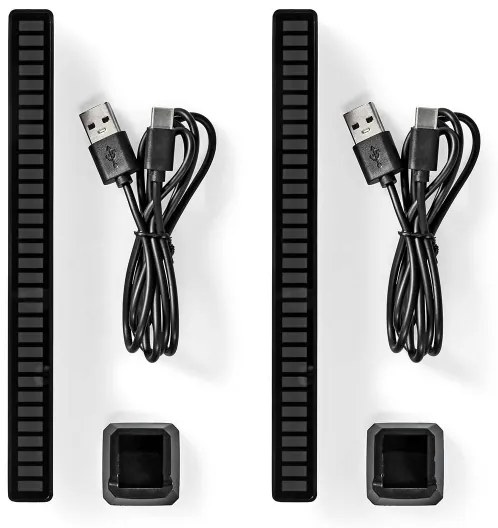 Nedis GALDP110BK - 2x LED RGB asztali lámpa, tölthető, 250 mAh