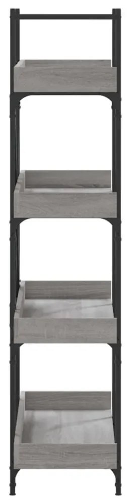 4-szintes szürke sonoma szerelt fa könyvespolc 100x33x145,5 cm