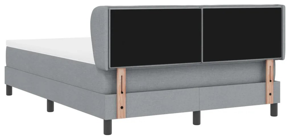 Boxspring Ágy Mattresszel - Világosszürke, 160x200 cm, Szövet