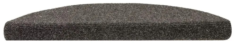 öntapadós lépcsőszőnyegek 30 db 56 x 17 x 3 cm antracit félkör alakú