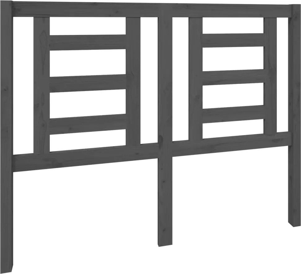 vidaXL szürke tömör fenyőfa ágyfejtámla 126 x 4 x 100 cm