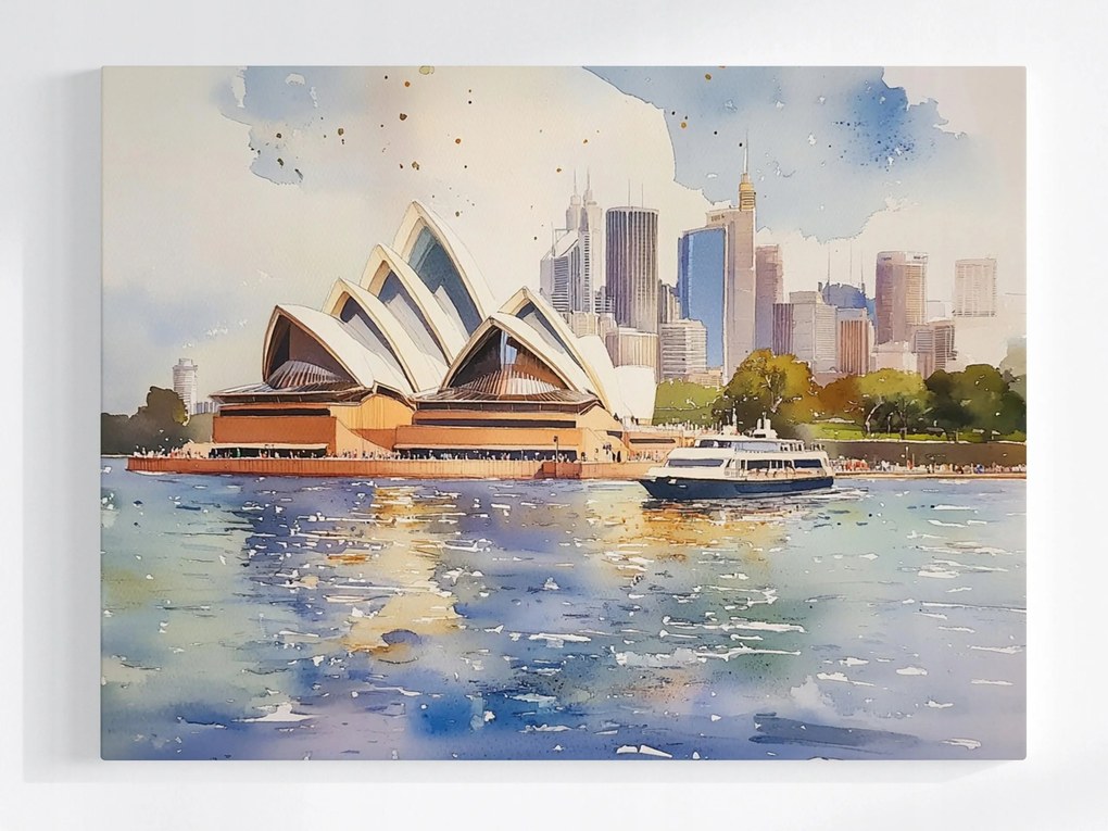 Poszter Város Sydney Ausztrália Opera Panoráma Kilátás 80x60